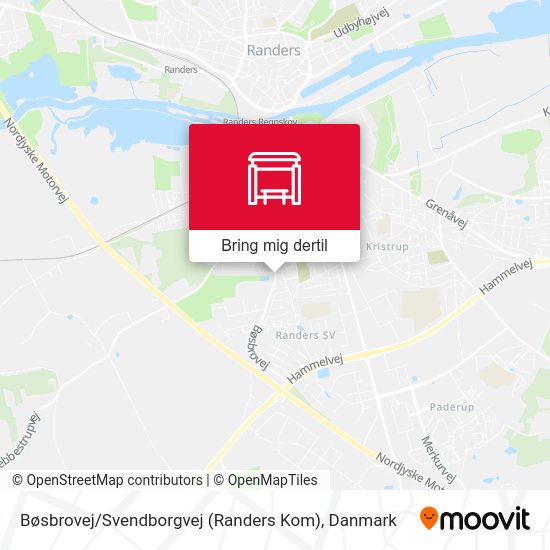 Bøsbrovej / Svendborgvej (Randers Kom) kort