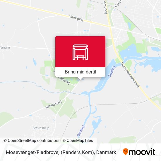 Mosevænget / Fladbrovej (Randers Kom) kort