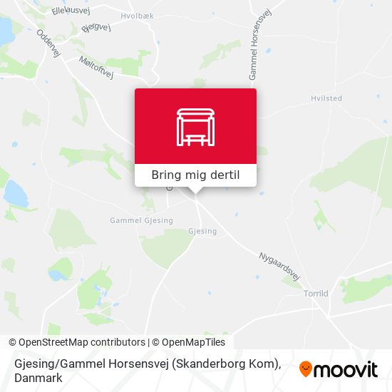 Gjesing / Gammel Horsensvej (Skanderborg Kom) kort