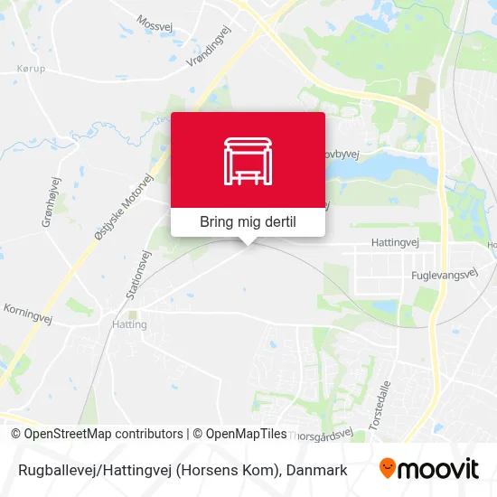 Rugballevej / Hattingvej (Horsens Kom) kort