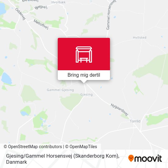 Gjesing / Gammel Horsensvej (Skanderborg Kom) kort