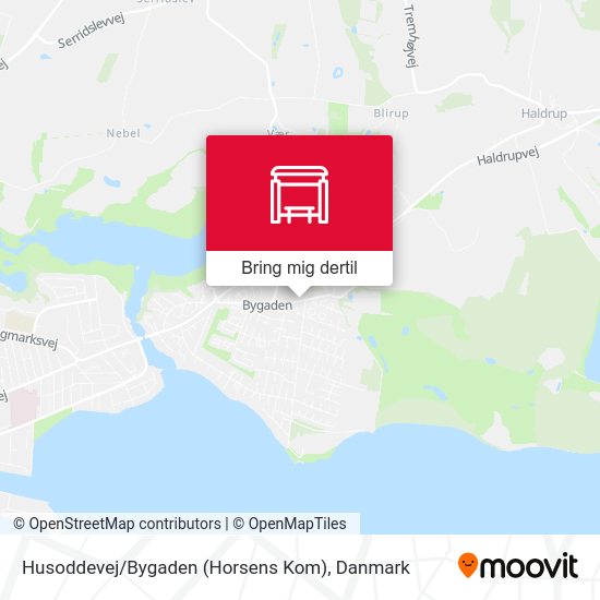 Husoddevej / Bygaden (Horsens Kom) kort
