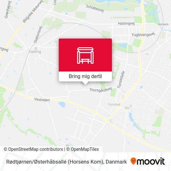 Rødtjørnen / Østerhåbsallé (Horsens Kom) kort