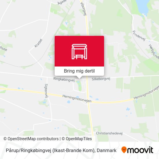 Pårup / Ringkøbingvej (Ikast-Brande Kom) kort