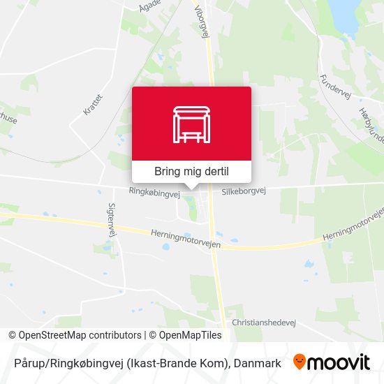 Pårup / Ringkøbingvej (Ikast-Brande Kom) kort