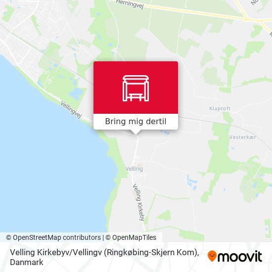 Velling Kirkebyv / Vellingv (Ringkøbing-Skjern Kom) kort
