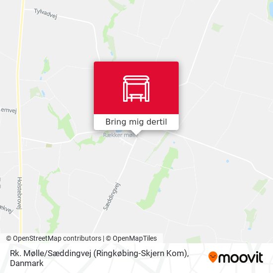 Rk. Mølle / Sæddingvej (Ringkøbing-Skjern Kom) kort