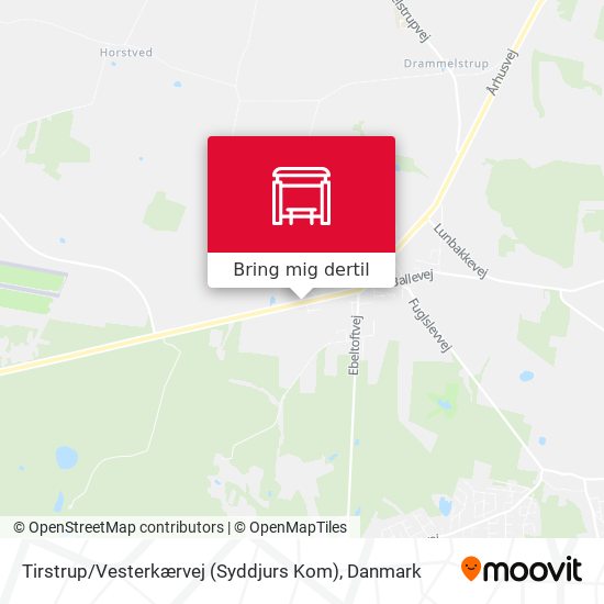 Tirstrup / Vesterkærvej (Syddjurs Kom) kort