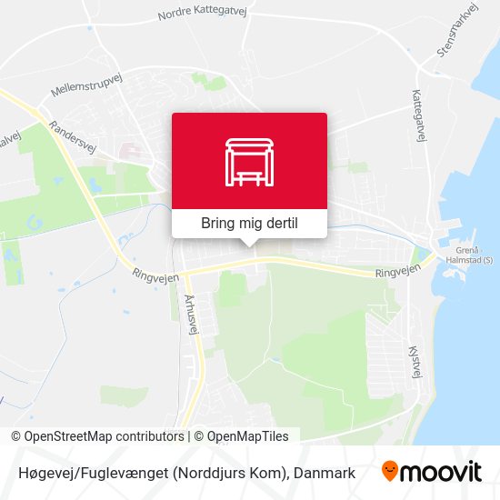 Høgevej / Fuglevænget (Norddjurs Kom) kort