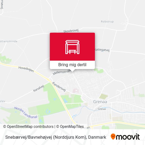 Snebærvej / Bavnehøjvej (Norddjurs Kom) kort