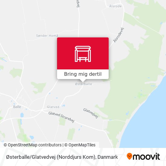 Østerballe / Glatvedvej (Norddjurs Kom) kort