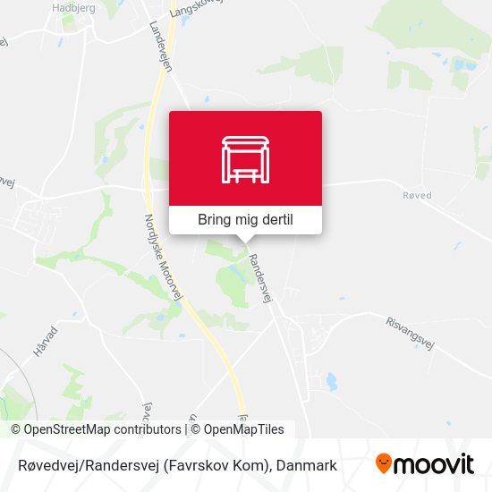 Røvedvej / Randersvej (Favrskov Kom) kort