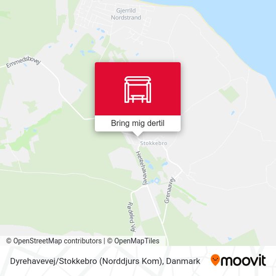 Dyrehavevej / Stokkebro (Norddjurs Kom) kort