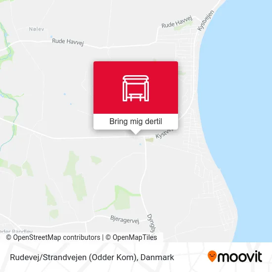 Rudevej / Strandvejen (Odder Kom) kort