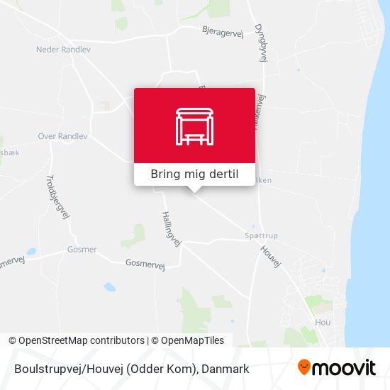 Boulstrupvej / Houvej (Odder Kom) kort