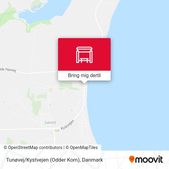 Tunøvej/Kystvejen (Odder Kom) kort