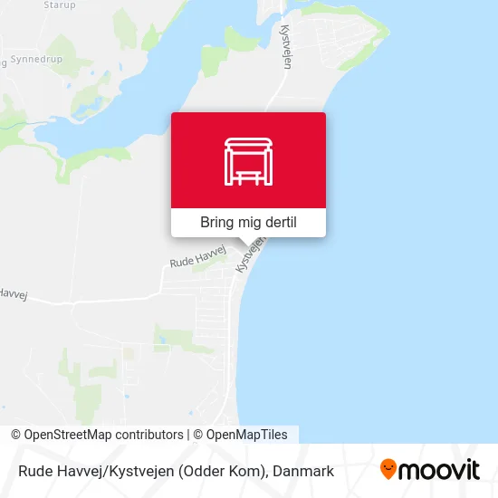 Rude Havvej / Kystvejen (Odder Kom) kort