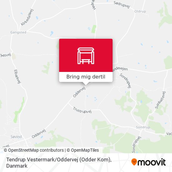 Tendrup Vestermark / Oddervej (Odder Kom) kort