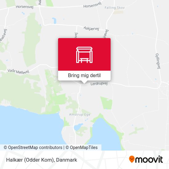 Halkær (Odder Kom) kort