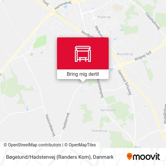 Bøgelund / Hadstenvej (Randers Kom) kort