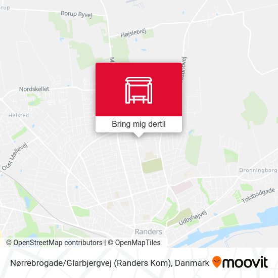Nørrebrogade / Glarbjergvej (Randers Kom) kort