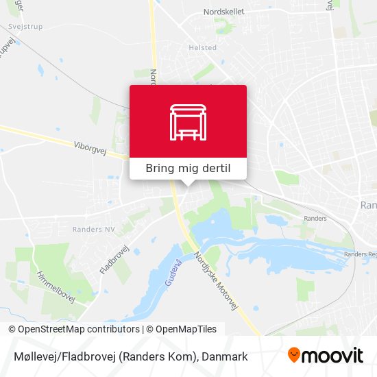 Møllevej / Fladbrovej (Randers Kom) kort