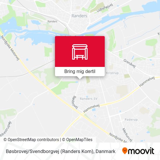 Bøsbrovej / Svendborgvej (Randers Kom) kort