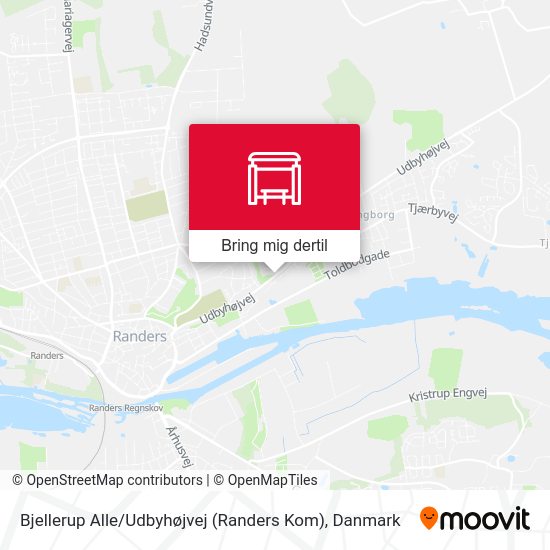 Bjellerup Alle / Udbyhøjvej (Randers Kom) kort