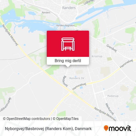 Nyborgvej / Bøsbrovej (Randers Kom) kort