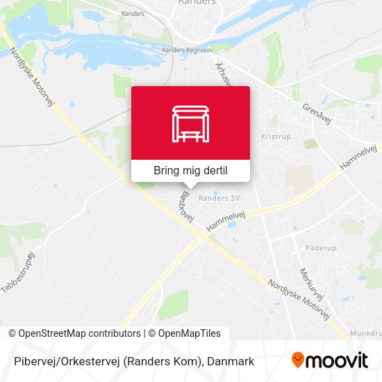 Pibervej / Orkestervej (Randers Kom) kort