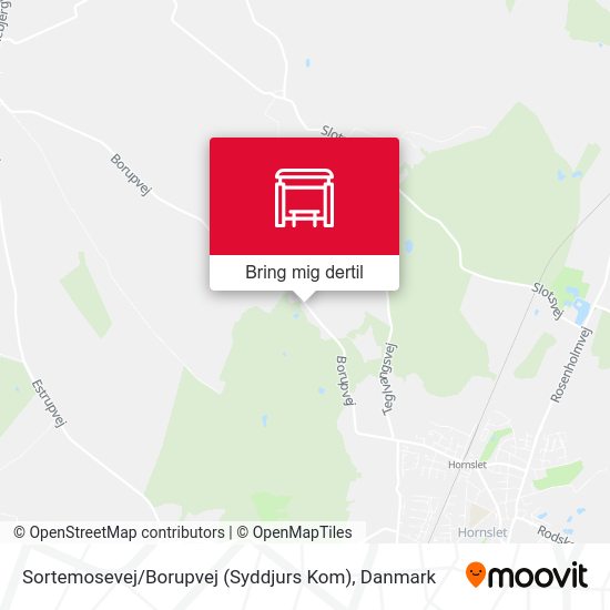 Sortemosevej / Borupvej (Syddjurs Kom) kort