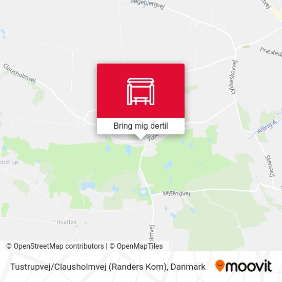 Tustrupvej / Clausholmvej (Randers Kom) kort