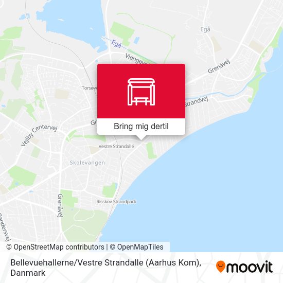 Bellevuehallerne / Vestre Strandalle (Aarhus Kom) kort