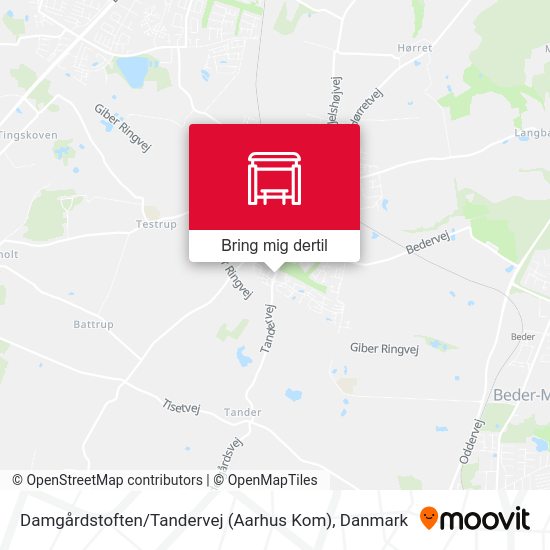 Damgårdstoften / Tandervej (Aarhus Kom) kort