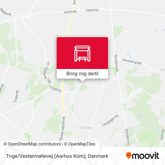Trige / Vestermøllevej (Aarhus Kom) kort