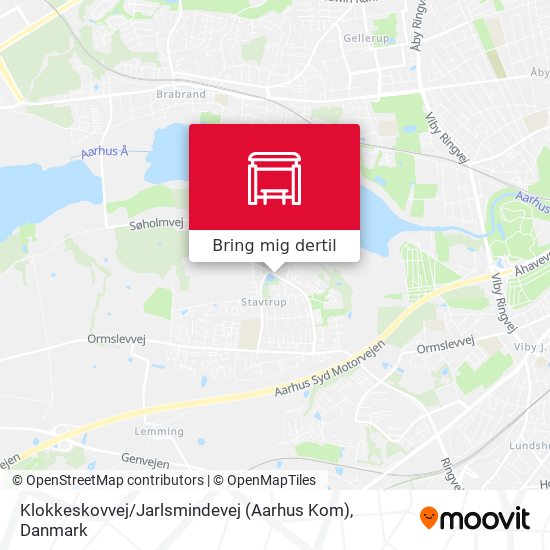 Klokkeskovvej / Jarlsmindevej (Aarhus Kom) kort