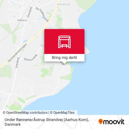 Under Rønnene / Åstrup Strandvej (Aarhus Kom) kort