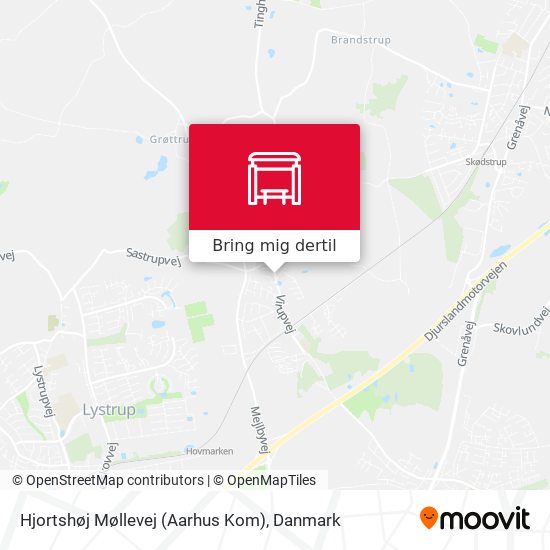 Hjortshøj Møllevej (Aarhus Kom) kort