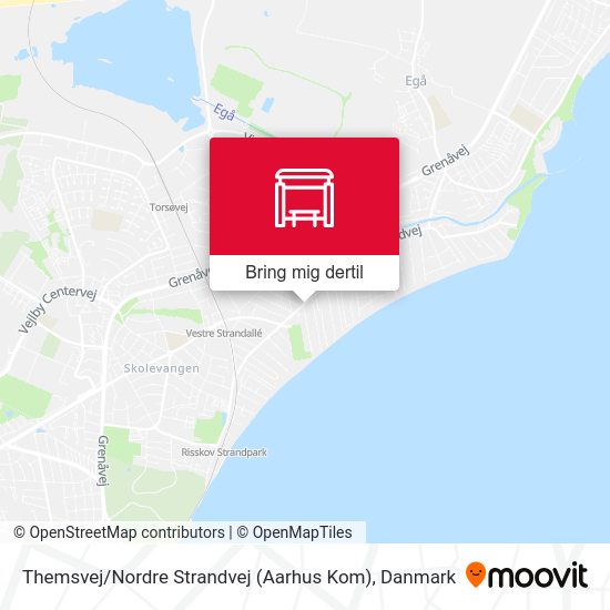 Themsvej / Nordre Strandvej (Aarhus Kom) kort