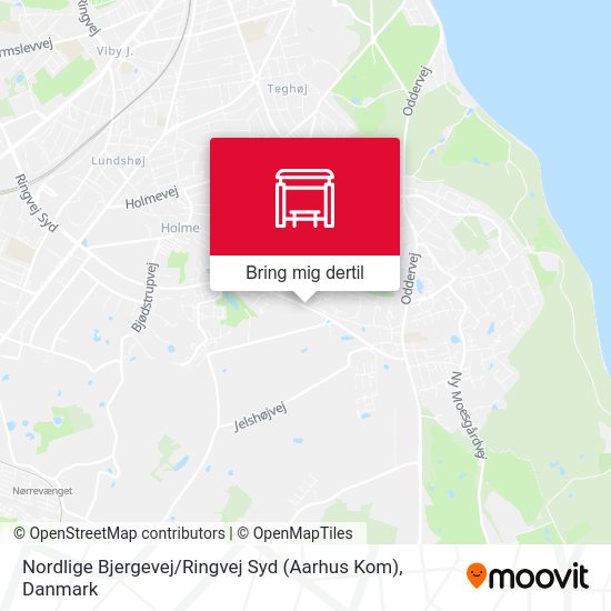 Nordlige Bjergevej / Ringvej Syd (Aarhus Kom) kort