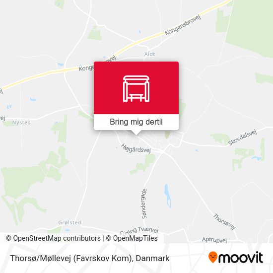 Thorsø/Møllevej (Favrskov Kom) kort