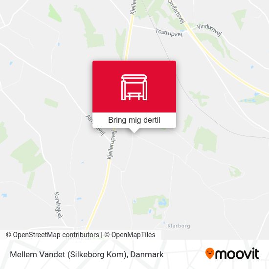 Mellem Vandet (Silkeborg Kom) kort