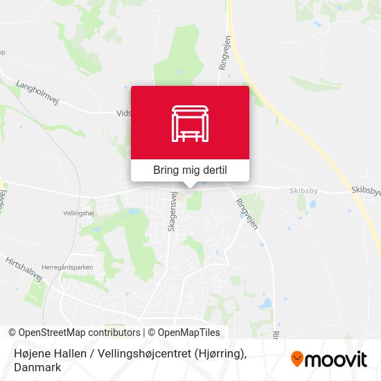 Højene Hallen / Vellingshøjcentret (Hjørring) kort