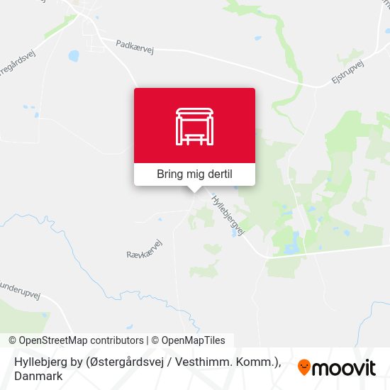 Hyllebjerg by  (Østergårdsvej / Vesthimm. Komm.) kort