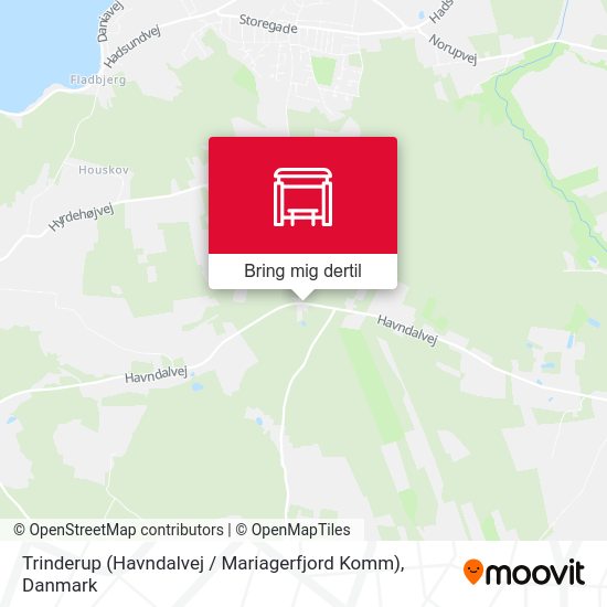 Trinderup (Havndalvej / Mariagerfjord Komm) kort
