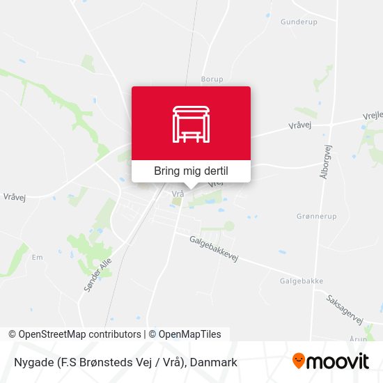 Nygade (F.S Brønsteds Vej / Vrå) kort
