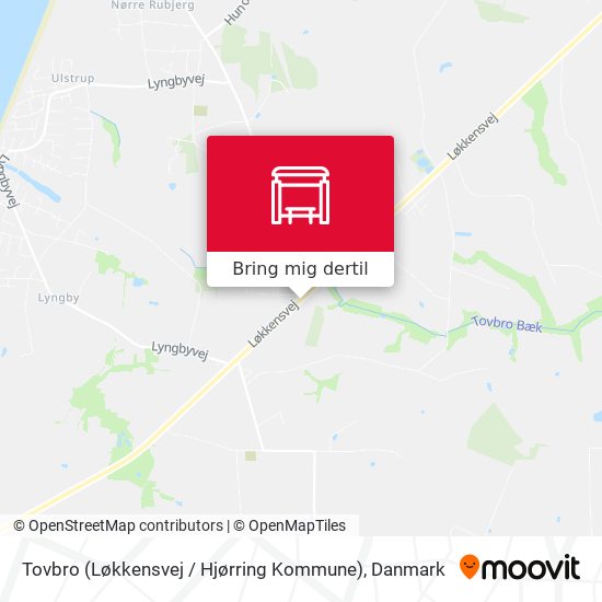 Tovbro (Løkkensvej / Hjørring Kommune) kort