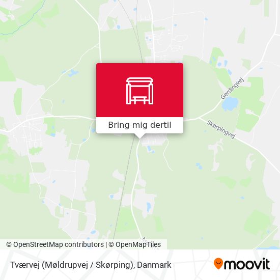 Tværvej (Møldrupvej / Skørping) kort