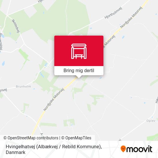 Hvingelhatvej (Albækvej / Rebild Kommune) kort