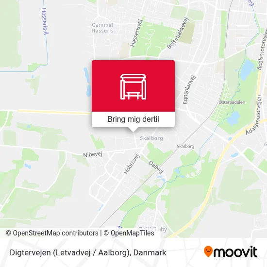 Digtervejen (Letvadvej / Aalborg) kort